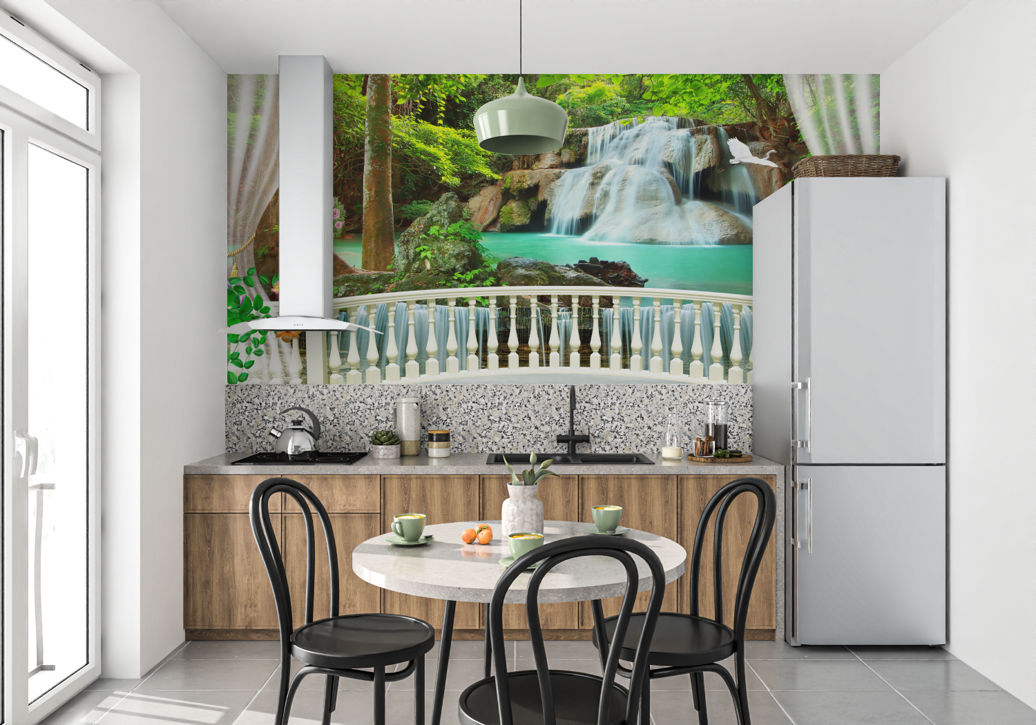 Trompe L Oeil Waterfall Wallpaper - Second Image