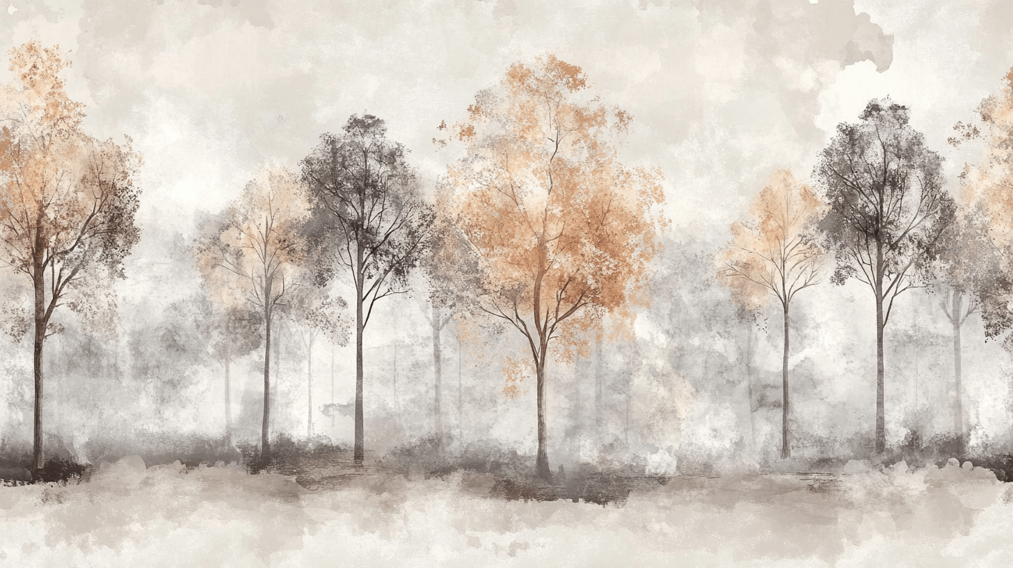 Papier Peint Arbre Gris Et Marron