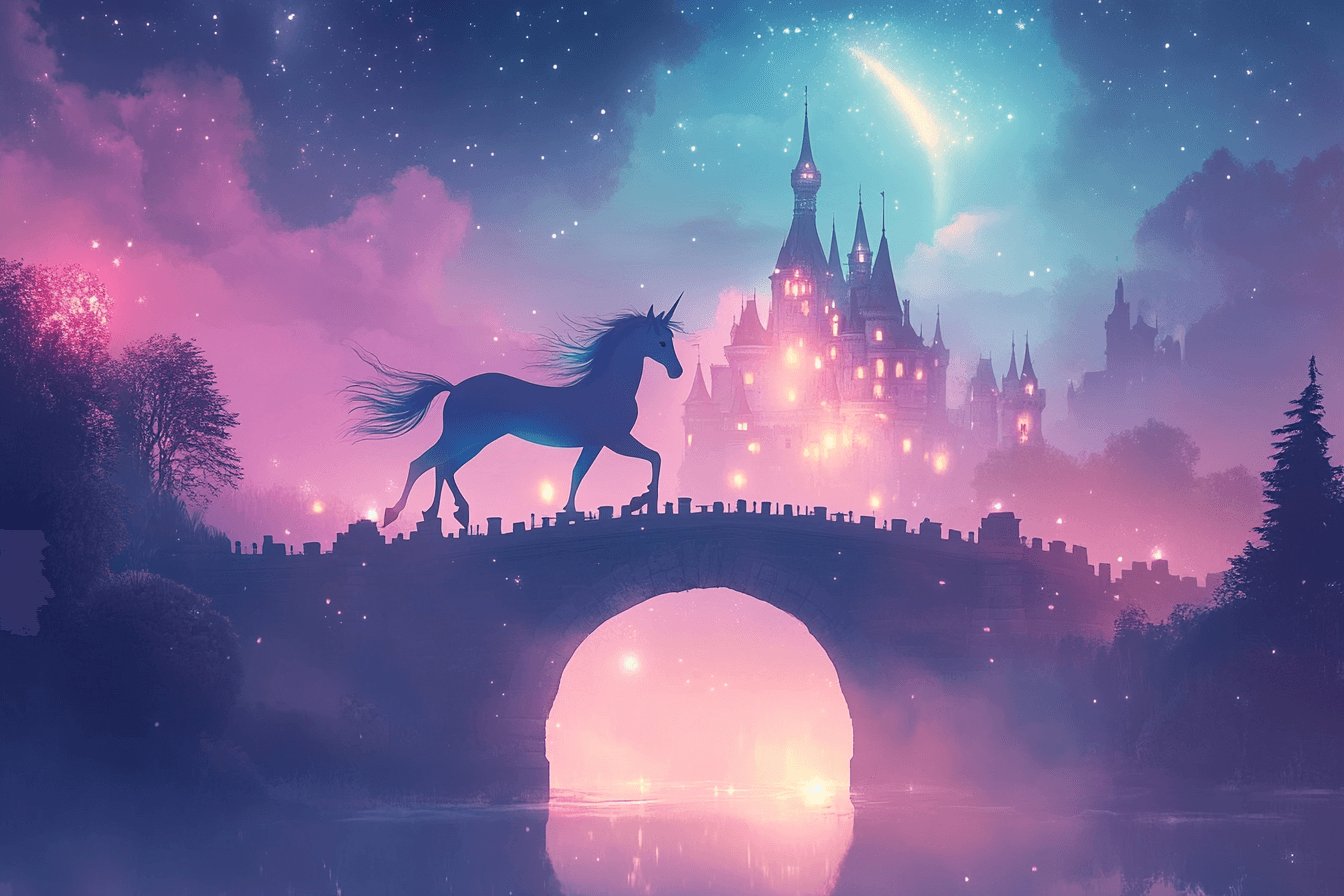 Papier Peint Licorne Arc et Château