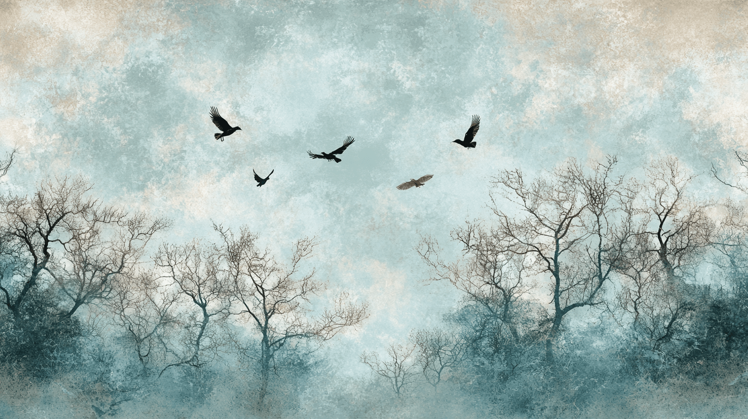 Papier Peint Arbre Oiseaux