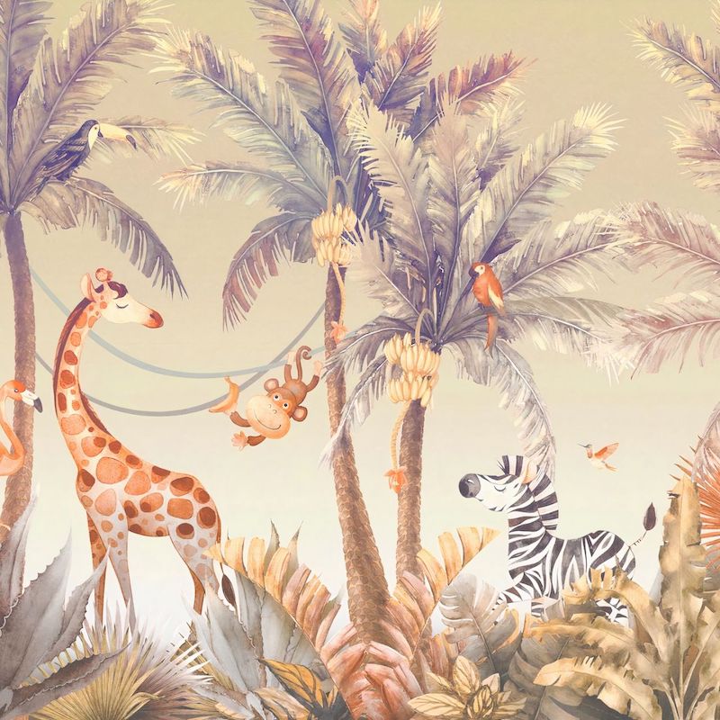 Animals Wallpaper <br/> Giraffe and Jungle Sepia