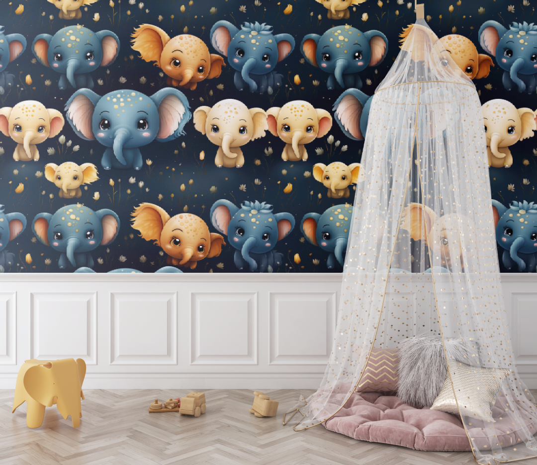 Baby Elephant Patterns Wallpaper - Second Image