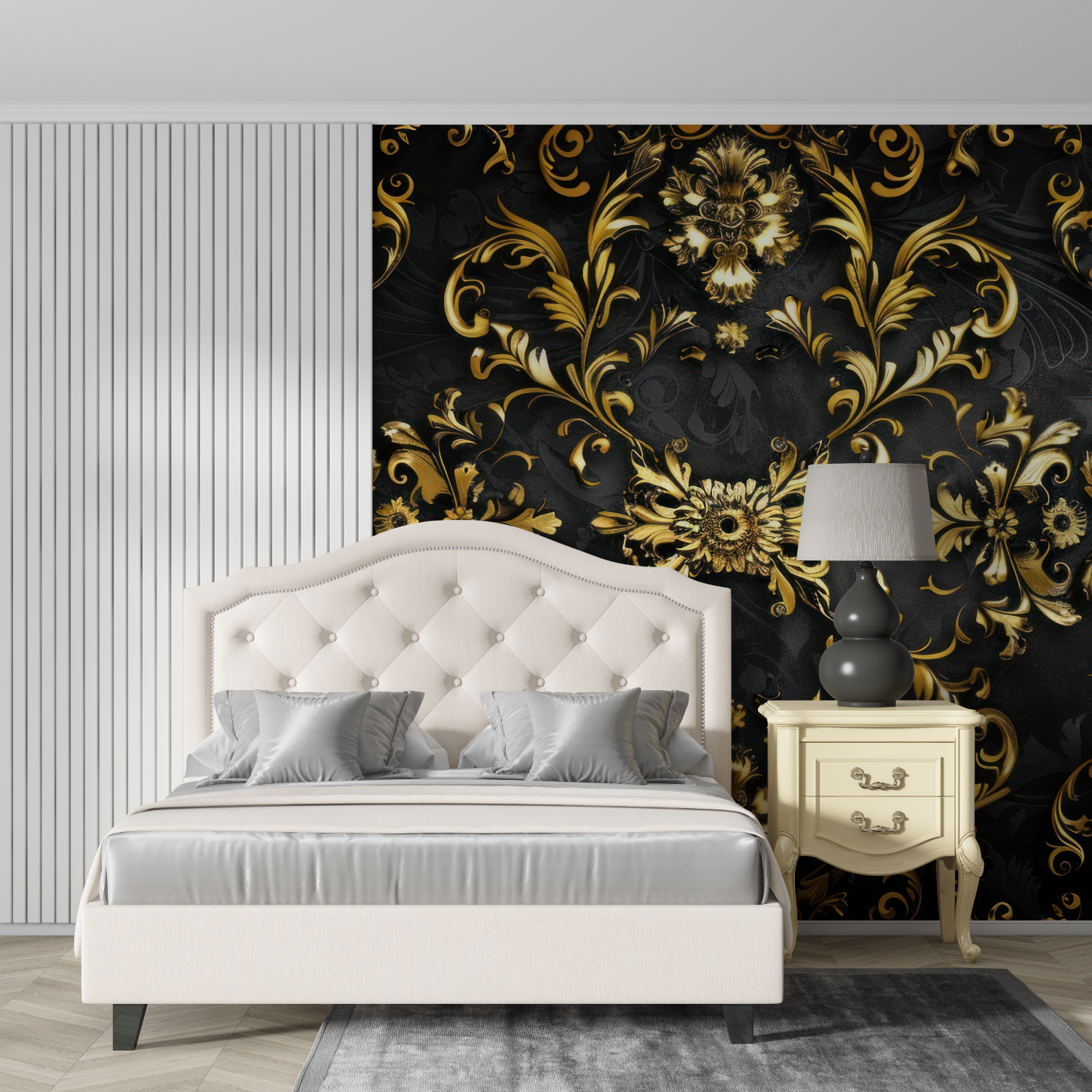 Chambre Papier Peint Noir Et Or - tendances