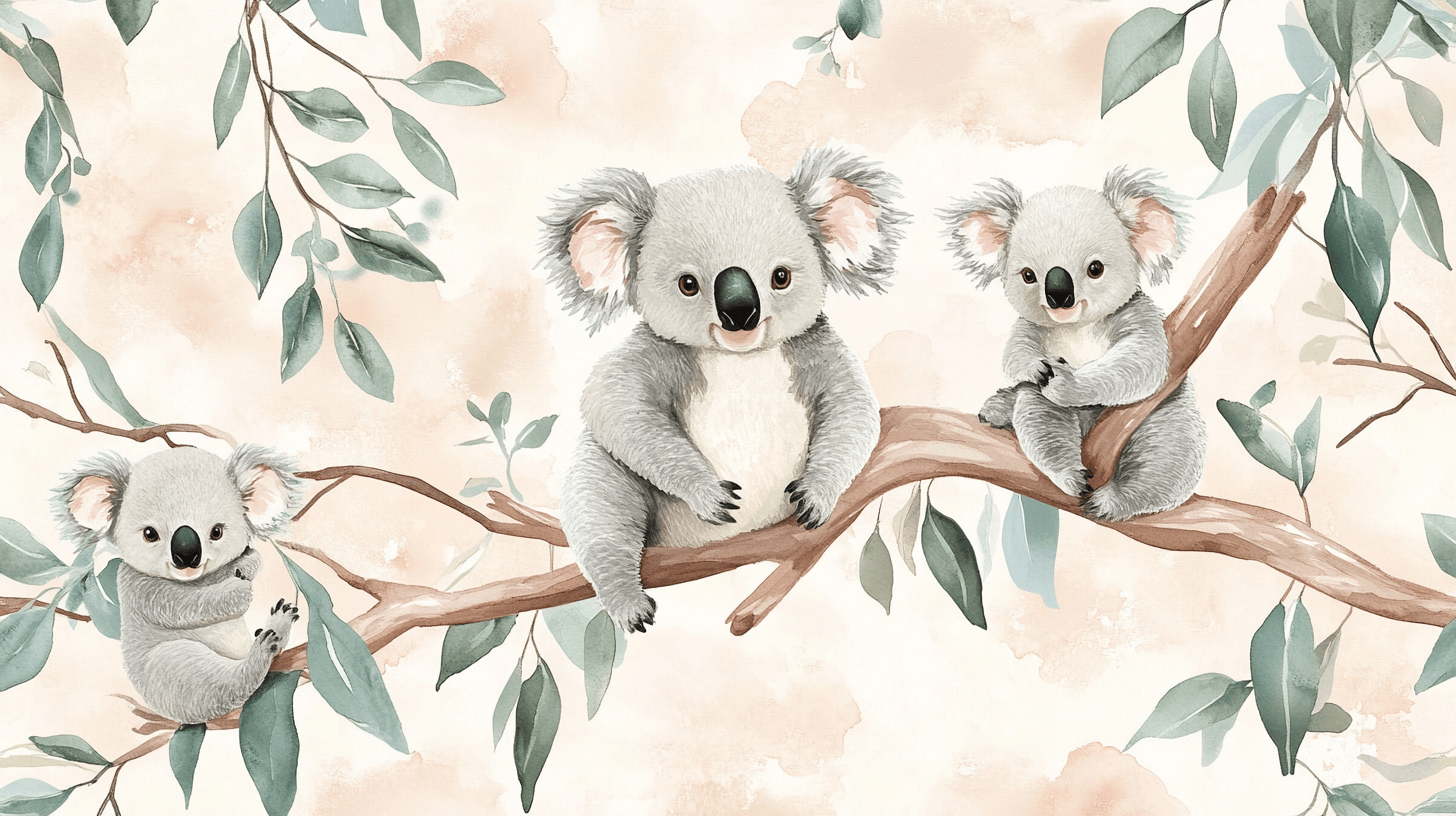 Papier Peint Koala Et Rosée Du Matin