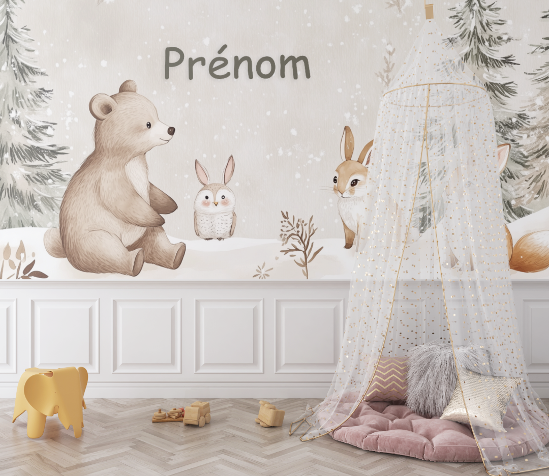 Papier peint prenom chambre nouveau ne bebe