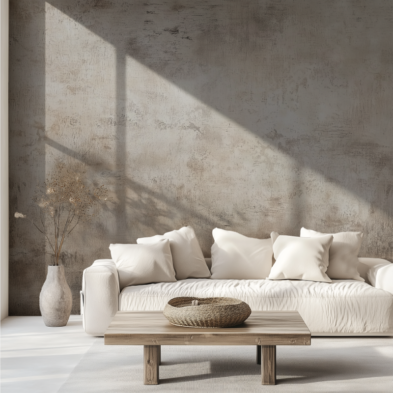 Steel beige textured mural wallpaper canape tendance