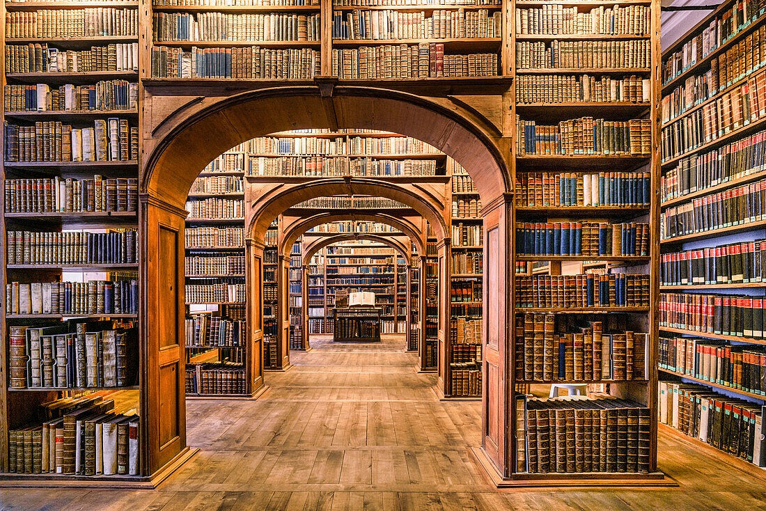 Sfondo della biblioteca Trompe L'Oeil