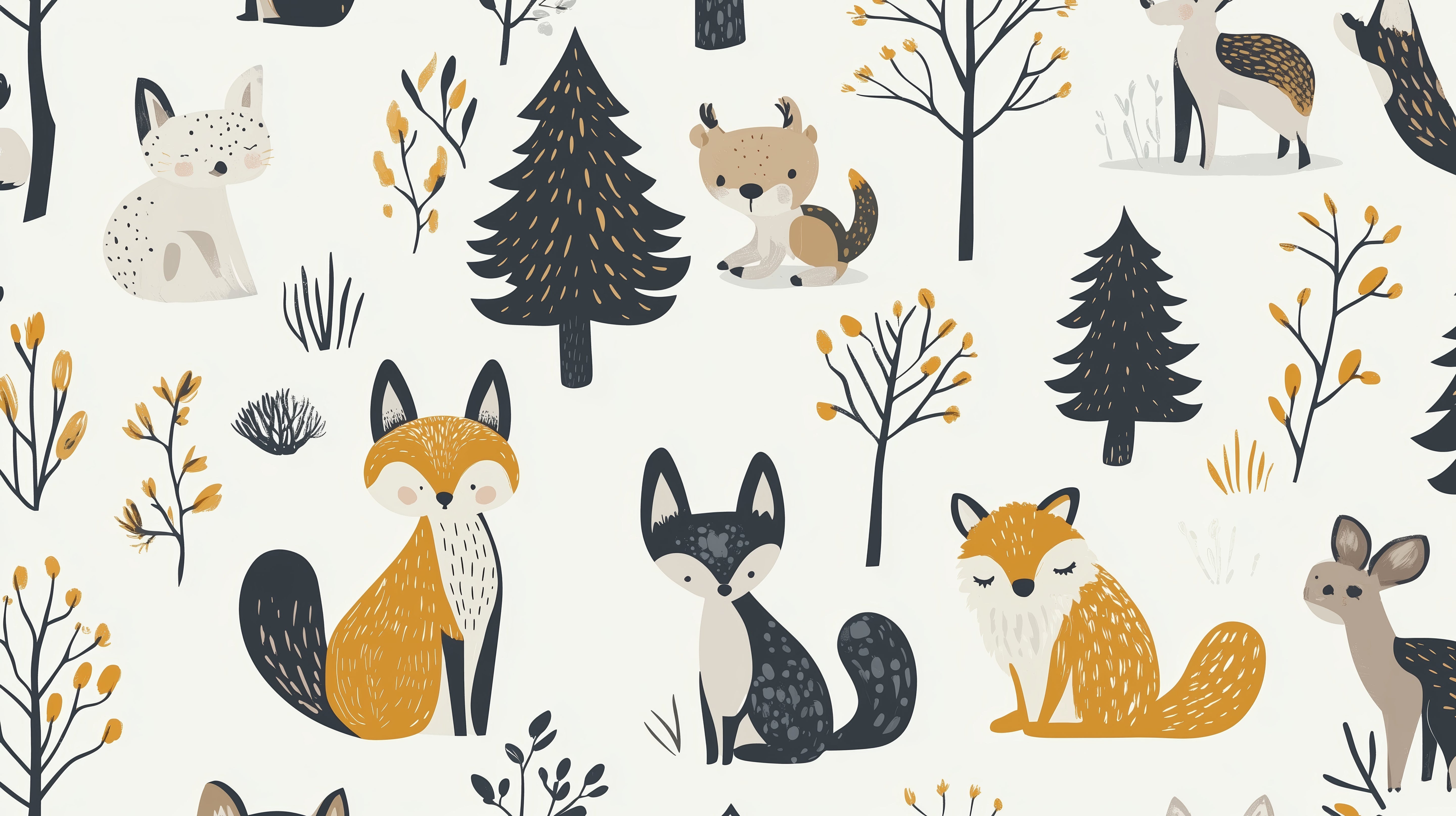 Papier peint les Animaux de la forêt