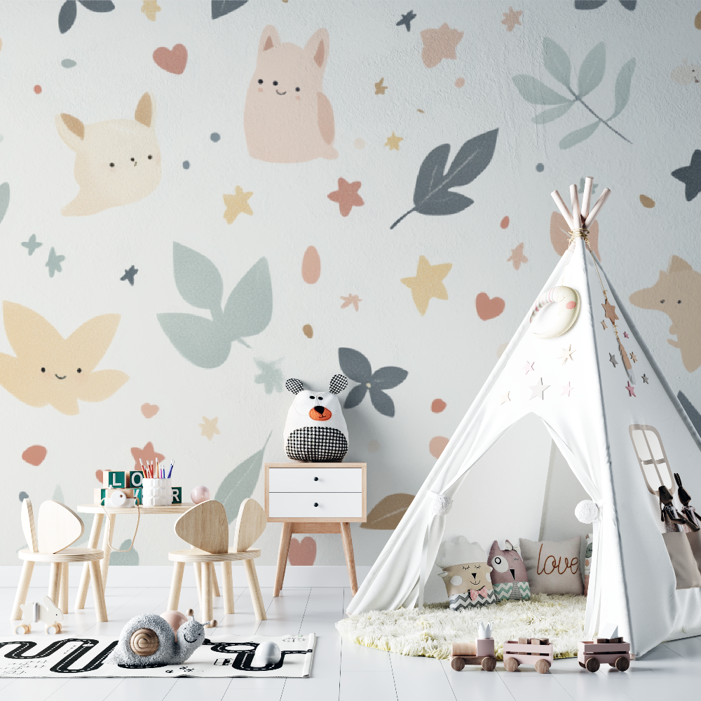 patterned baby bedroom wallpaper - Second Image