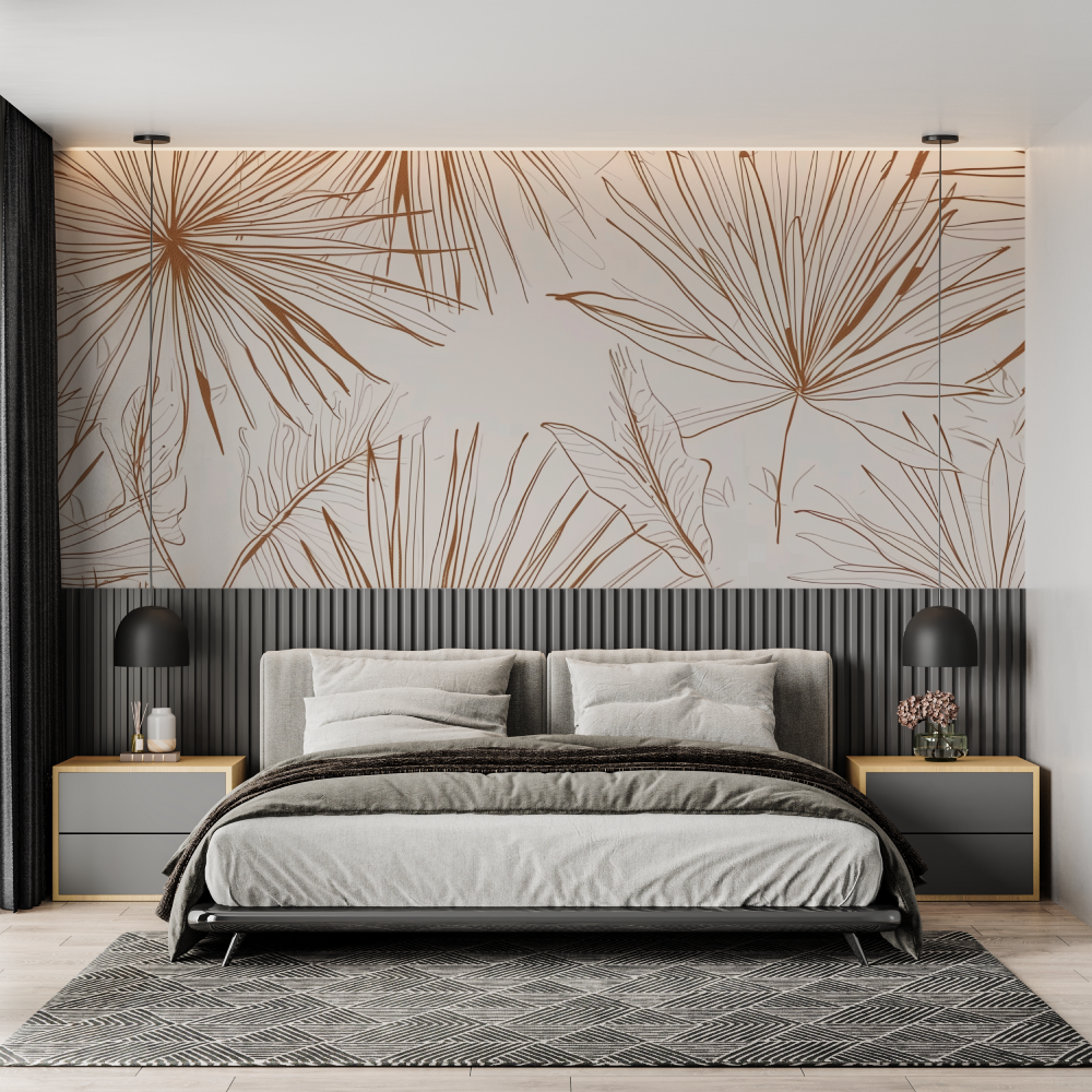 Papier peint panoramique fleurs...ne chambre adulte tendance