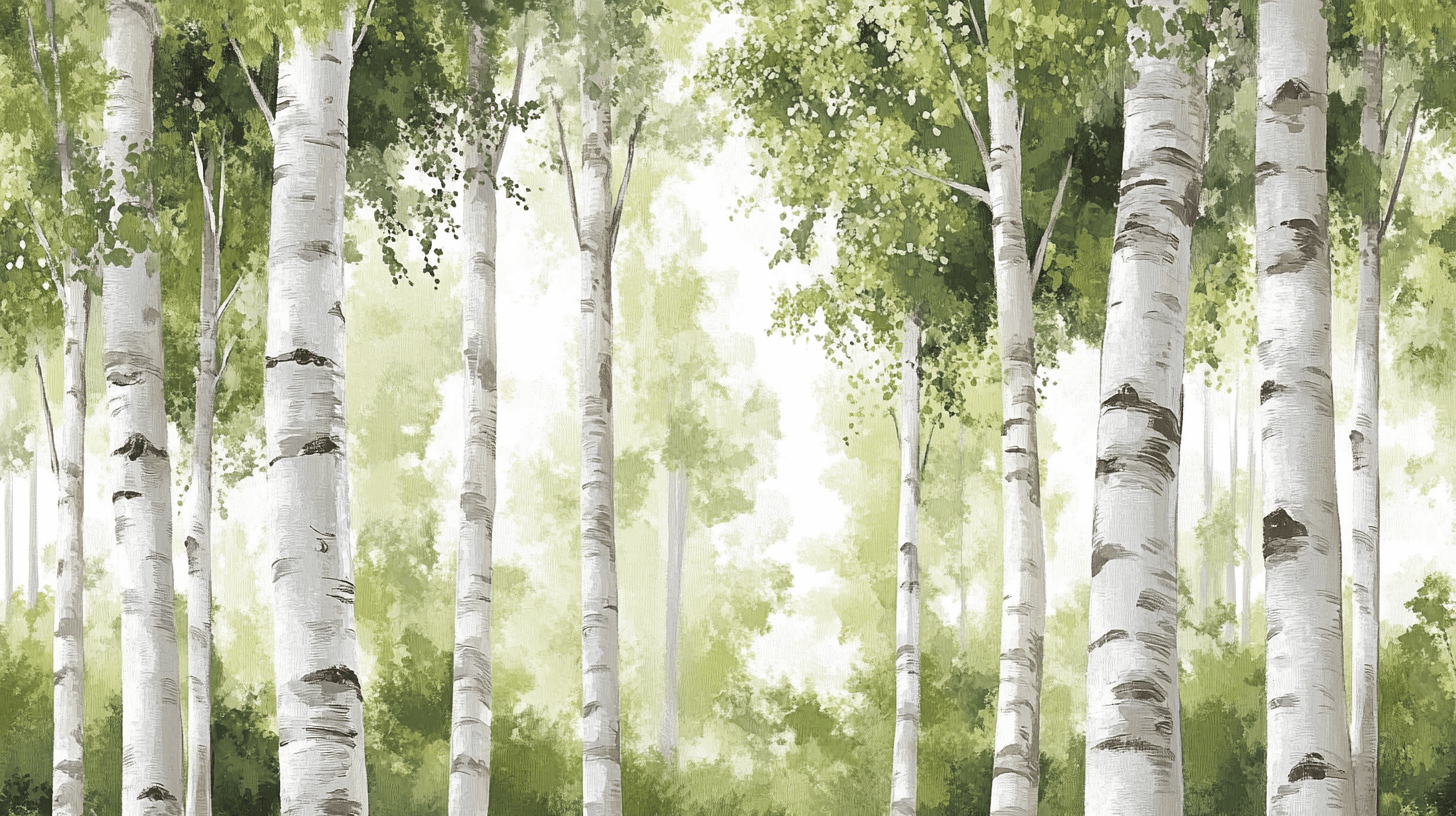 Papier Peint Arbre Foret De Bouleau
