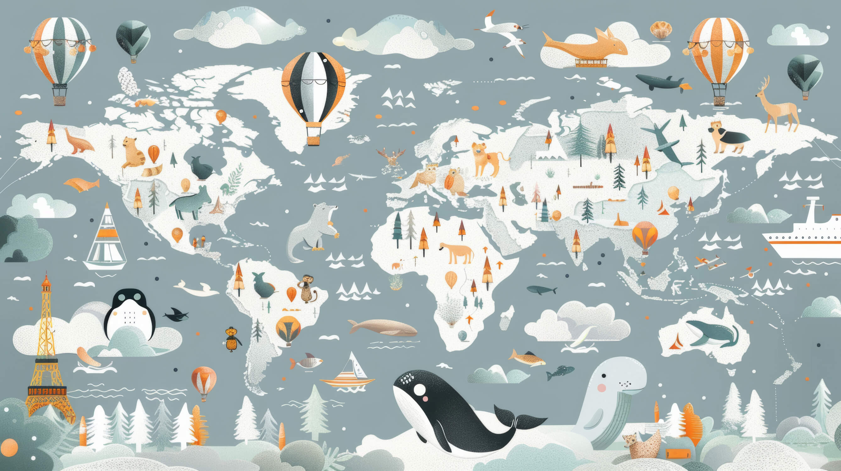 Papier Peint Panoramique Carte Du Monde Enfant
