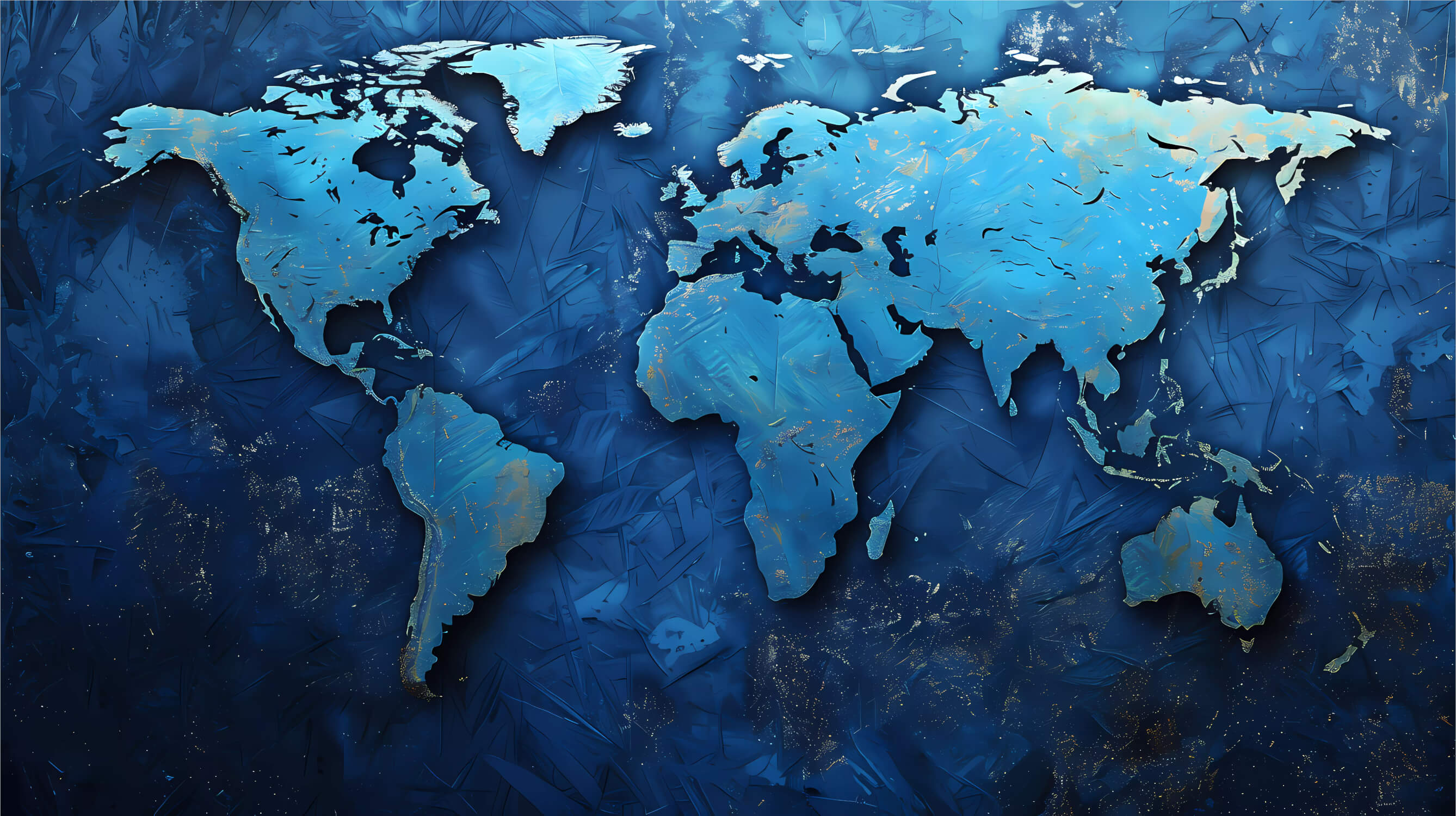 Papier Peint Carte Du Monde Bleu Foncée