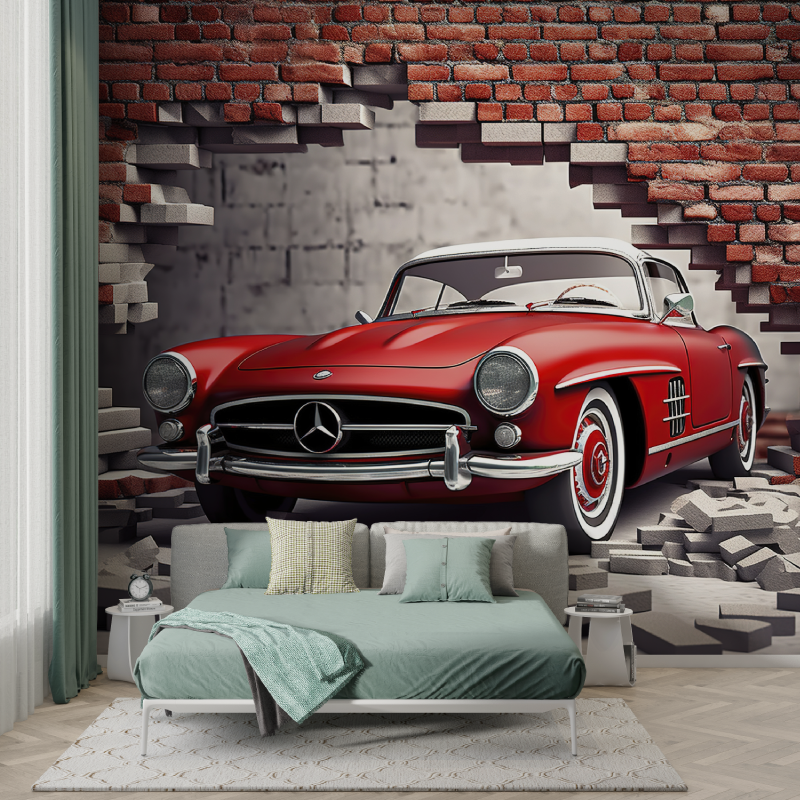 Papier peint chambre garcon voiture murs