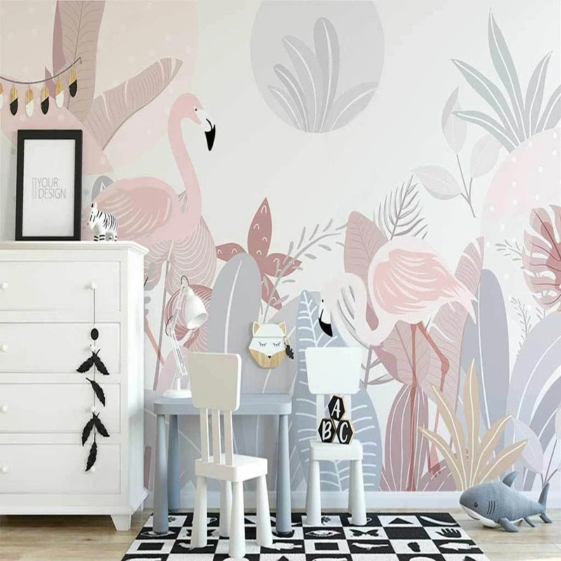 Pastel Baby Pink Flamingo Wallpaper - Second Image