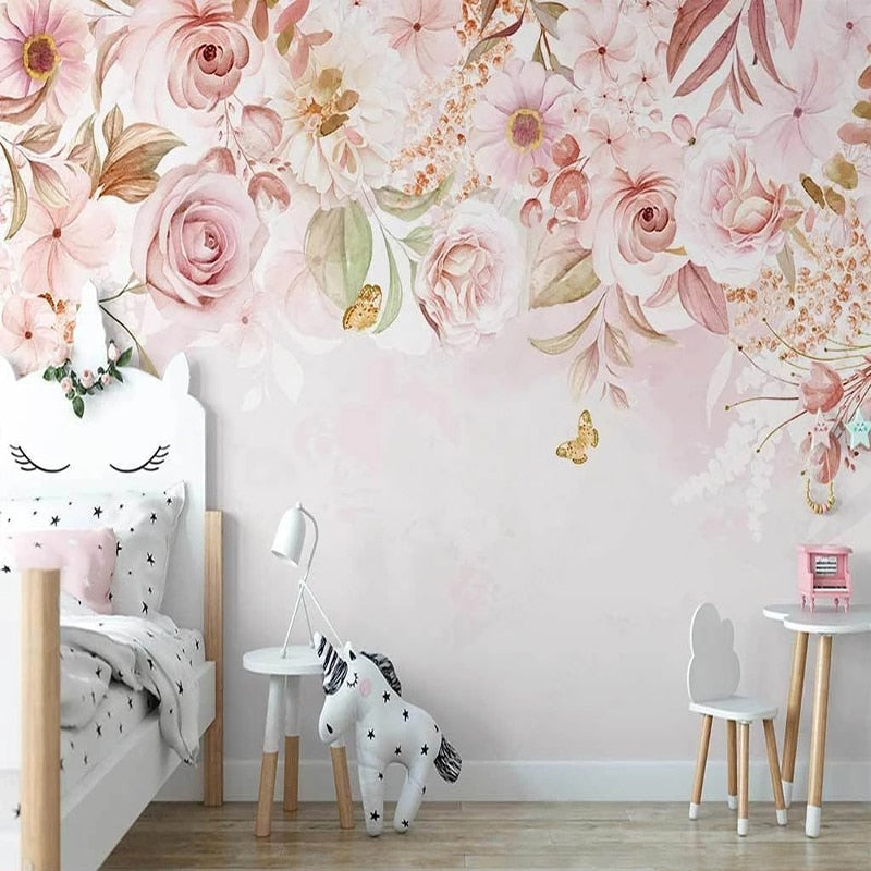 Flower Wallpaper <br/> Delicate Pink Button