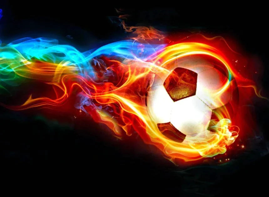 Sfondo di calcio <br/> Calcio in fiamme