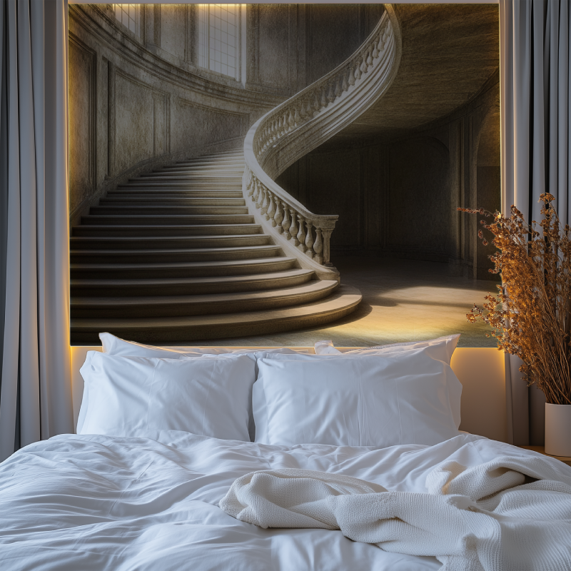 Papier peint escalier trompe loeil chambre premium