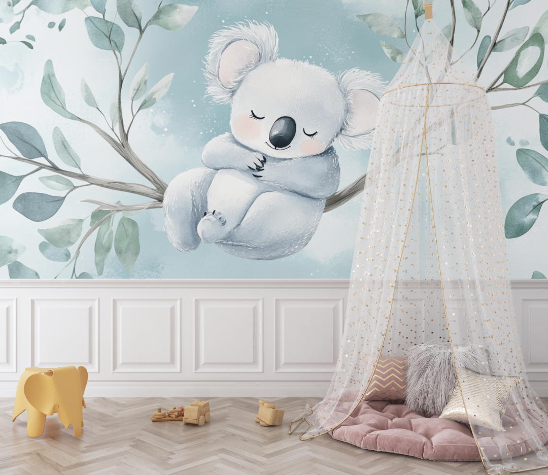 Papier peint koala qui fait dodo bebe