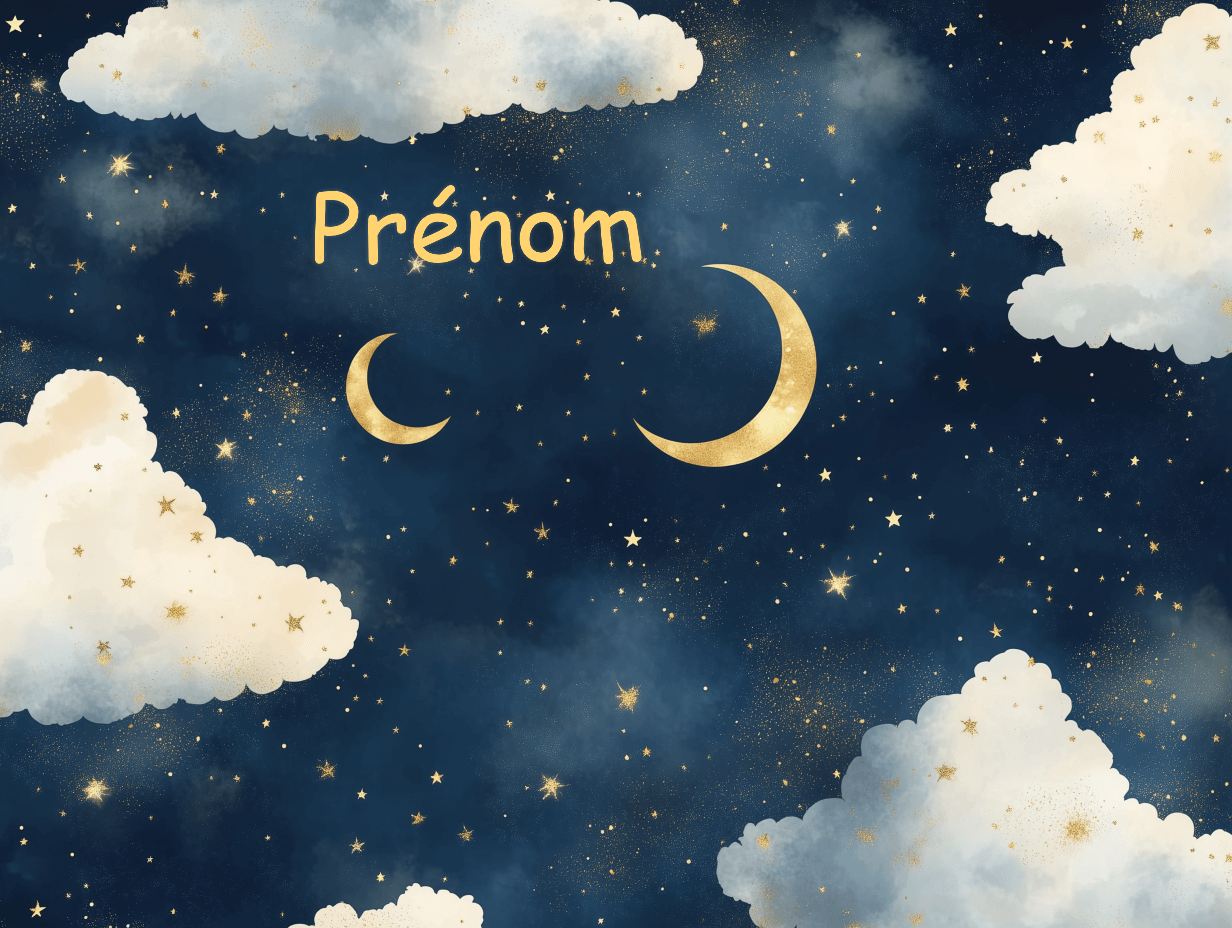 Papier Peint Prénom Nuages Ciel Étoilé