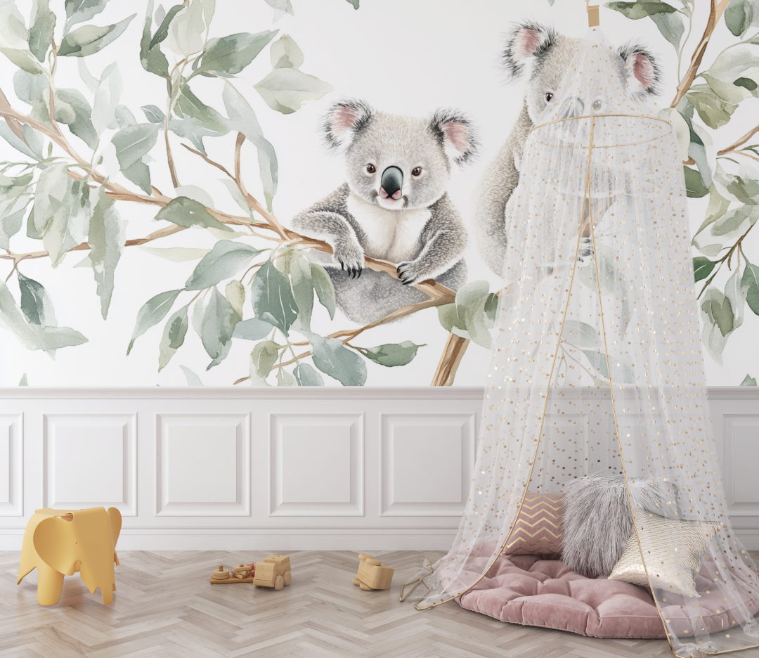 Papier peint koala dans le silence du matin bebe