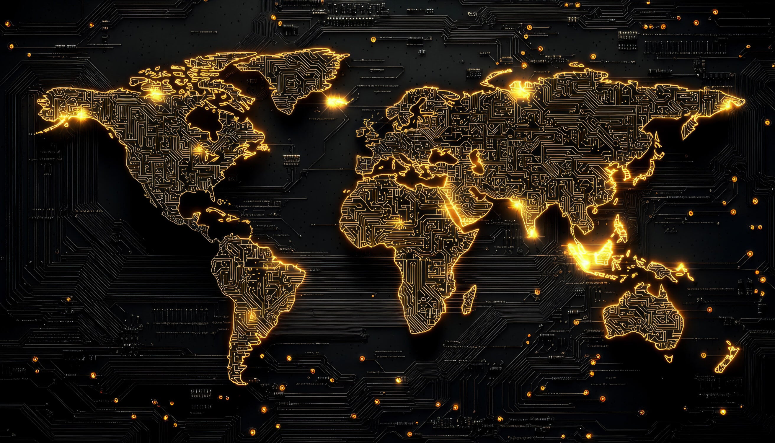 Papier Peint Carte Du Monde Noir Et Doré Design