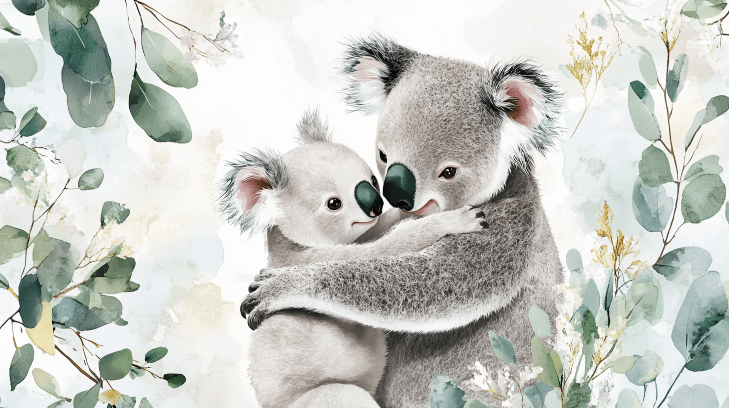 Papier Peint Koala Blotti Contre Sa Maman