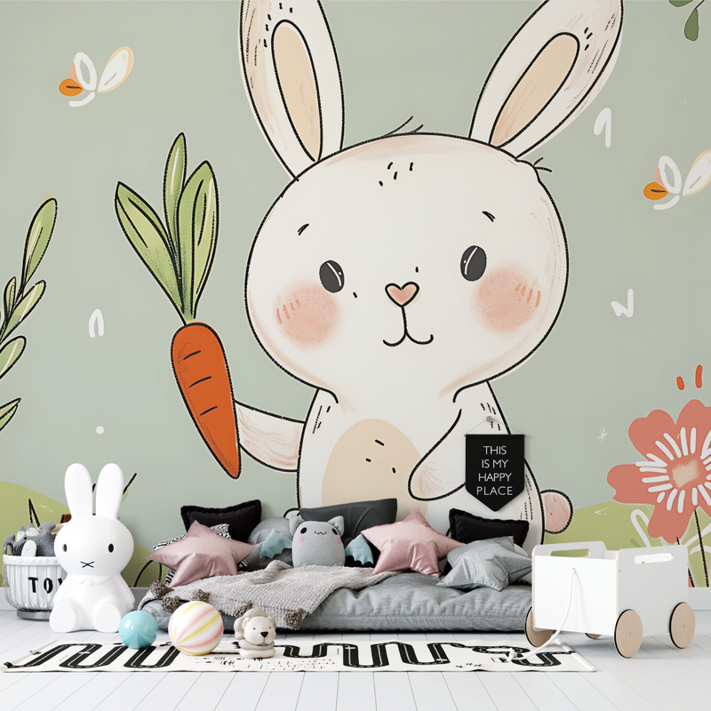 Papier Peint Enfant Lapin - chambre petit