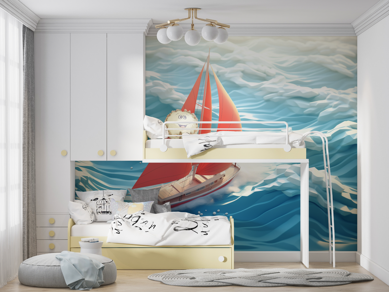 Papier Peint Enfant Bateau - pano anime