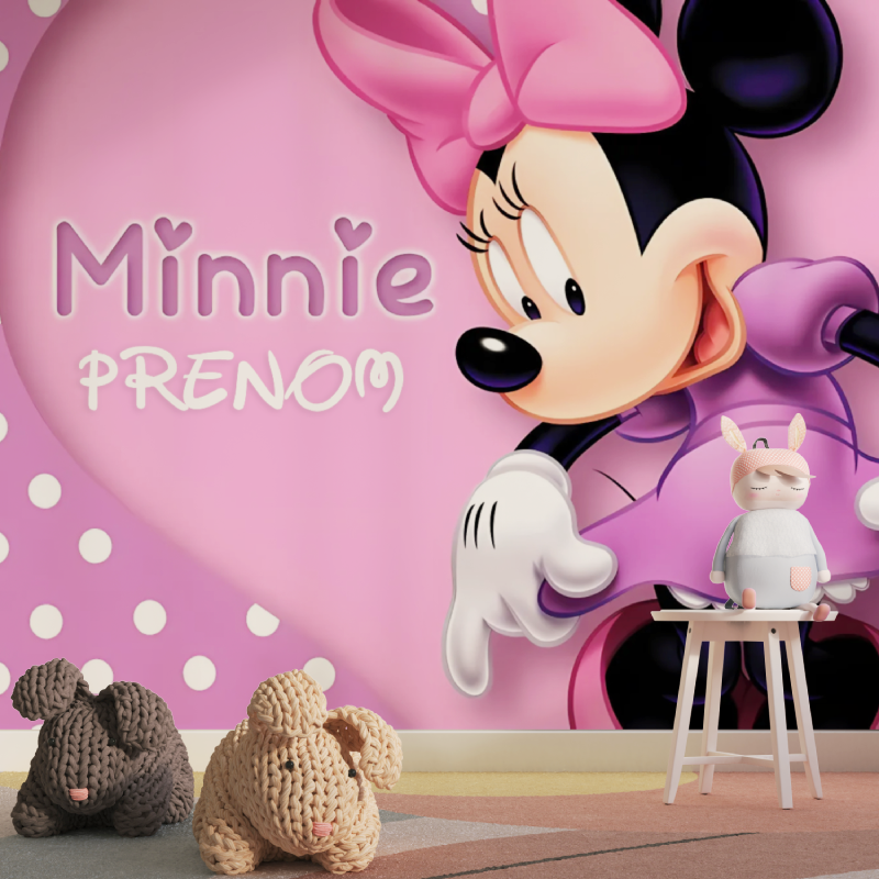 Papier peint prenom minni tapisserie pour fille