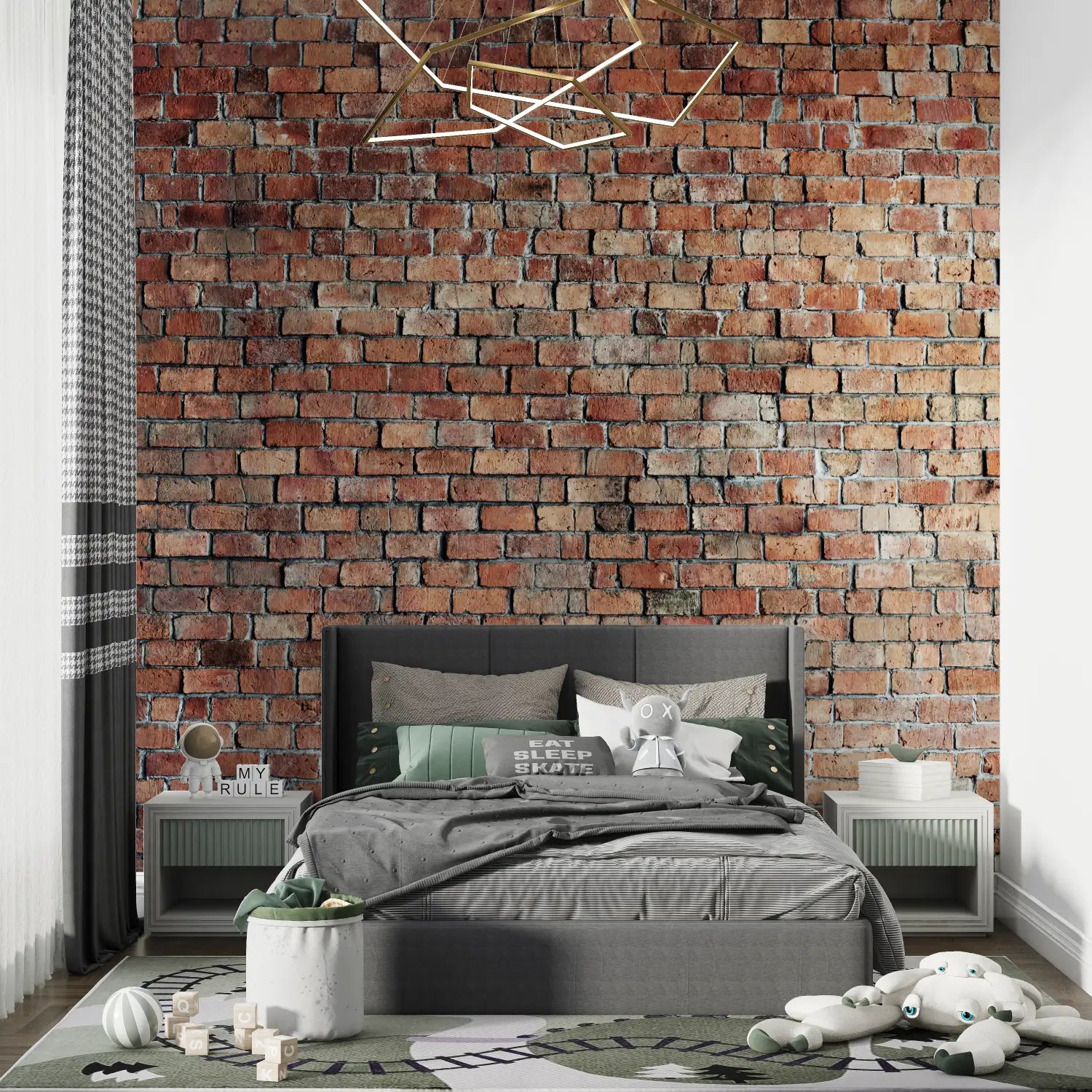 Teen room brick wallpaper - Second Image