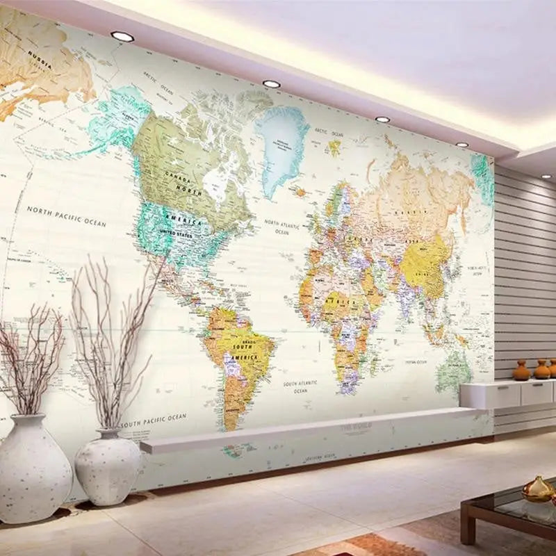 Bedroom World Map Wallpaper - Second Image