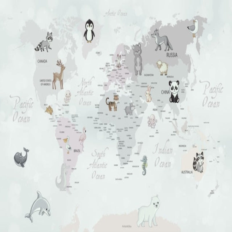 World Map Wallpaper <br/> Baby Animals