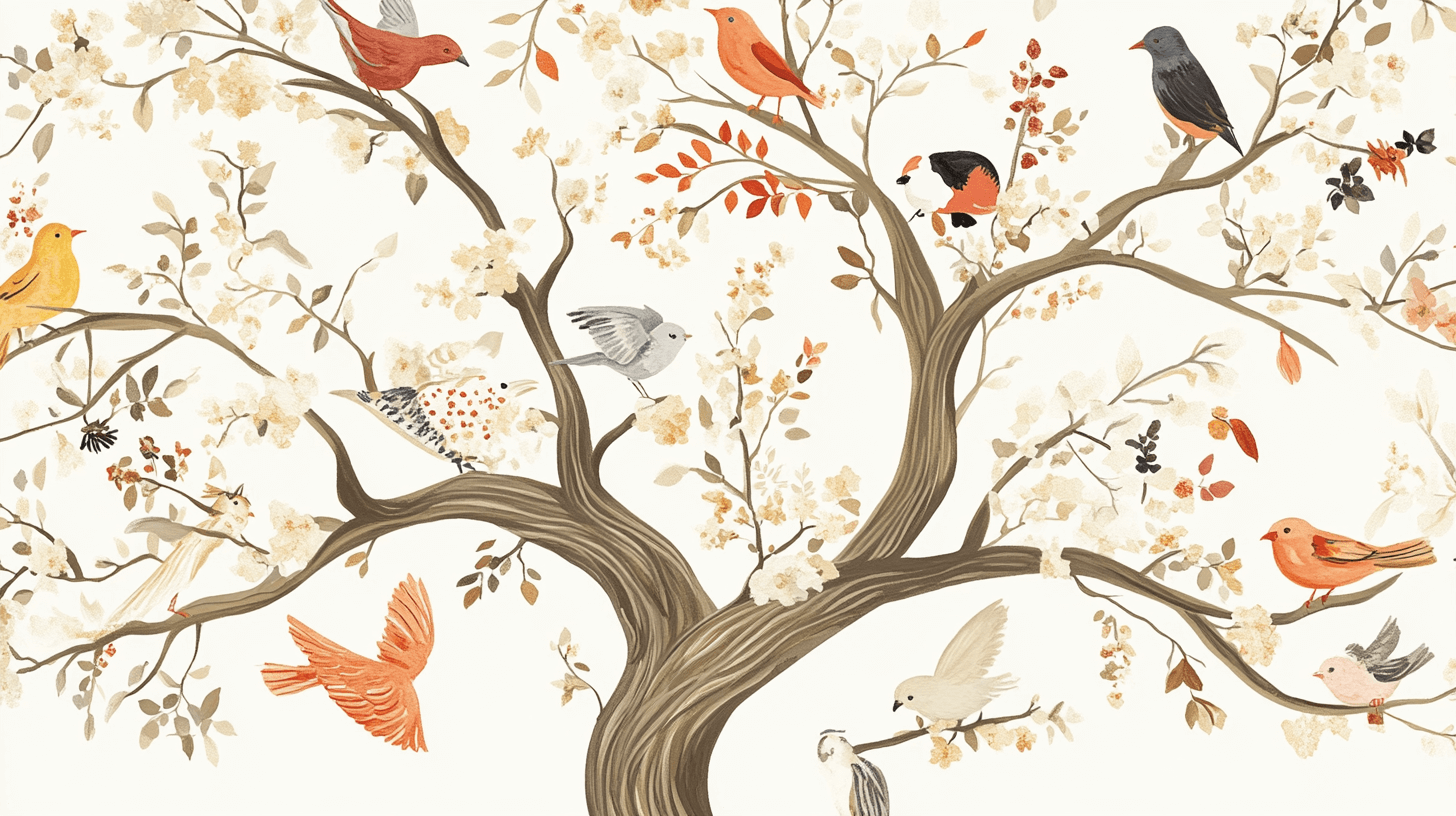 Papier Peint Arbre Animaux