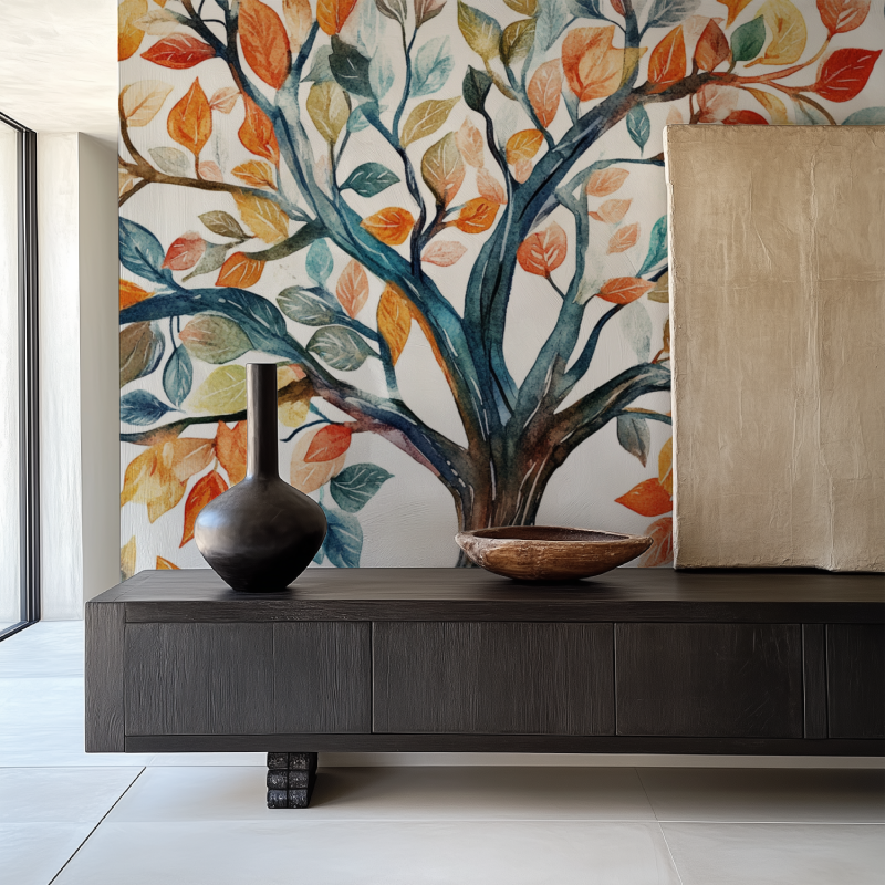 Papier peint arbre genealogique salle manger papier