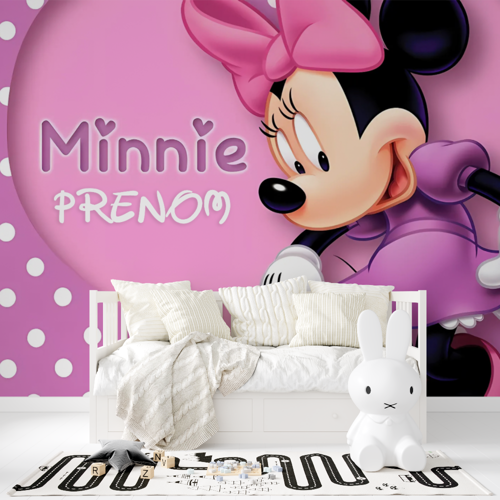 Papier peint prenom minni tapisserie fille