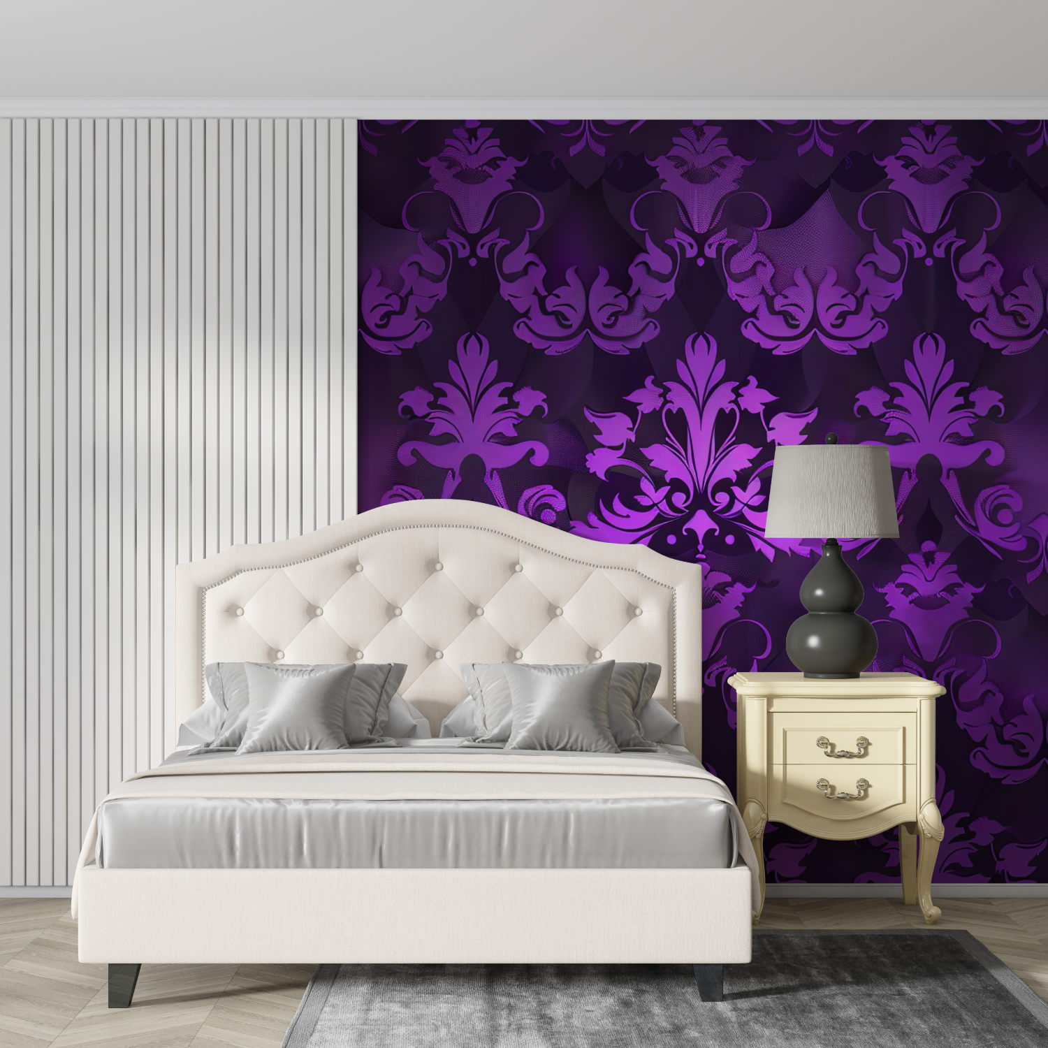 Baroque Purple Black Wallpaper - Second Image