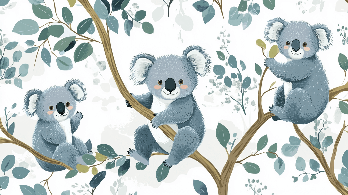 Papier Peint Koala Au Réveil Tout Doux