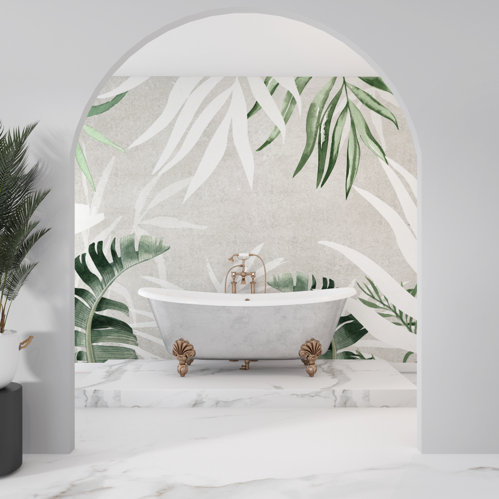 Papier peint intisse pour salle de bain sdb