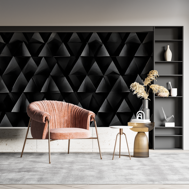 Papier Peint Triangle Noir - sur mesure