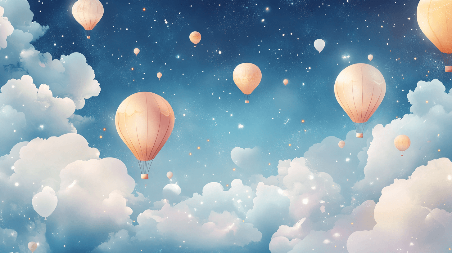 Papier Peint Montgolfière Et Ciel De Nuit Paisible