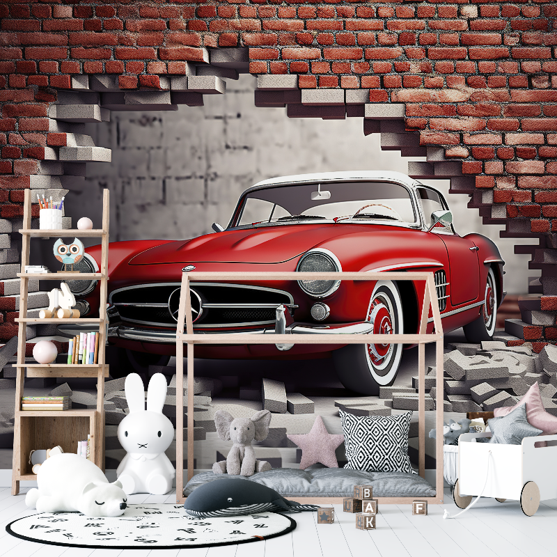 Papier peint chambre garcon voiture 12