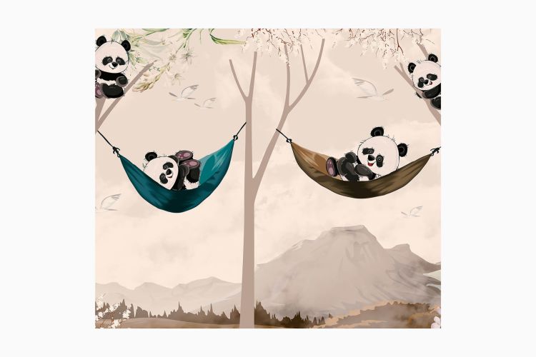 Animals Wallpaper <br/> Baby Panda and Hammock