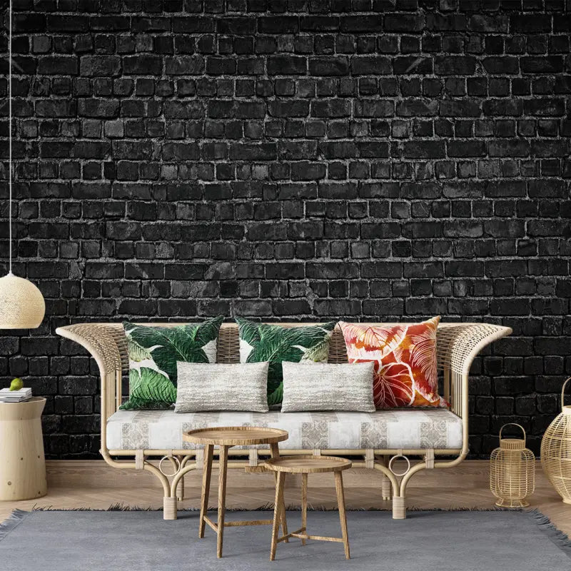 3D Black Brick Wallpaper - Second Image