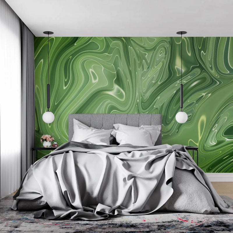 Papier Peint Abstrait Vert - tendance mur