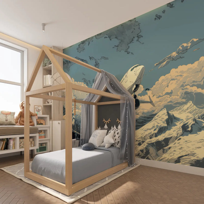 Papier Peint Ado Avion Montagne - chambre spiderman