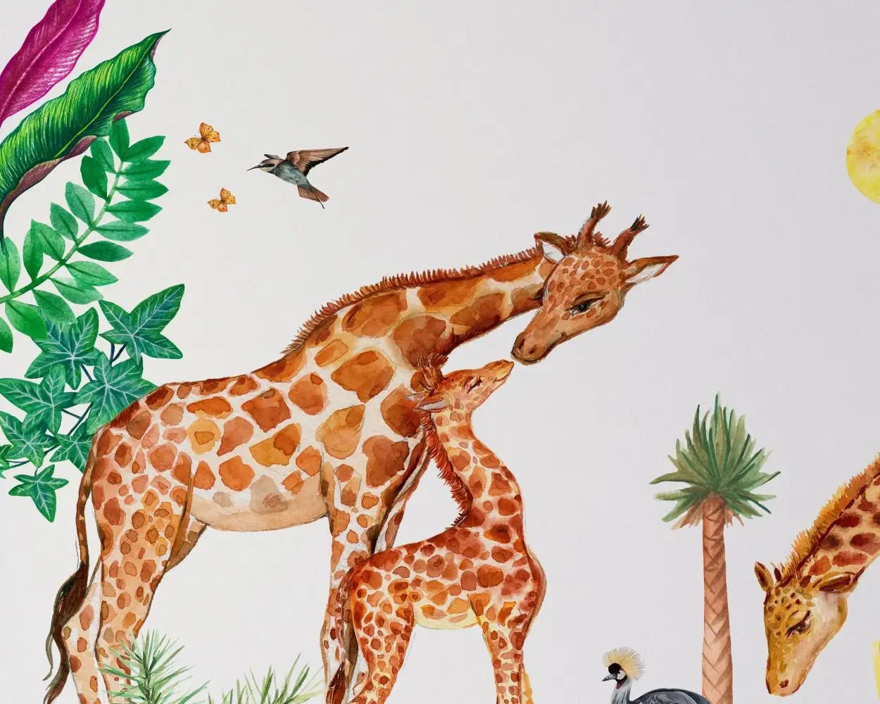 Carta da parati con animali giraffa