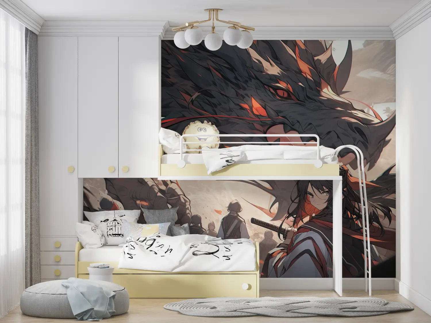 Papier Peint Anime Dragon Protecteur - tapisseries murale