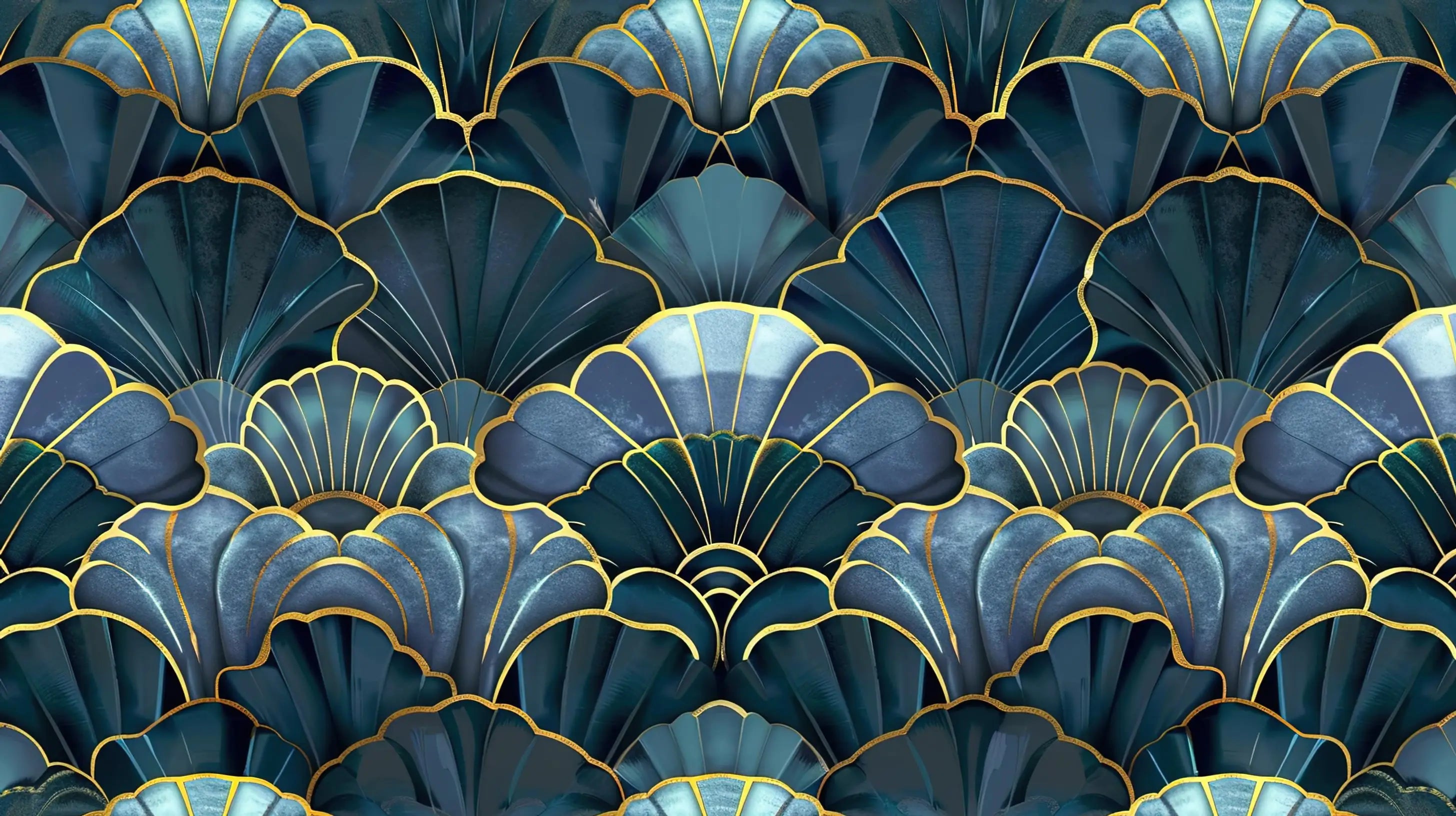 Golden art deco wallpaper