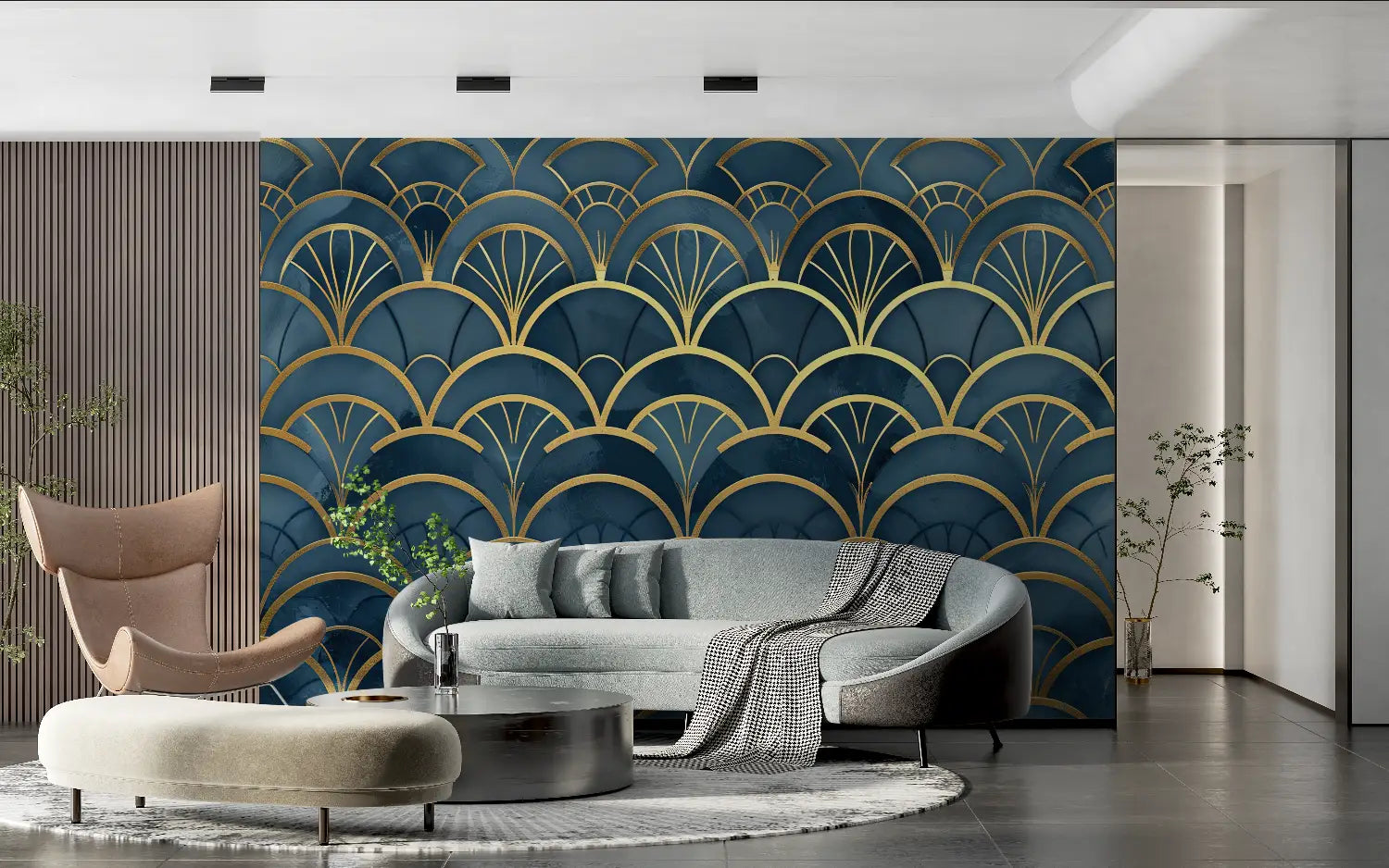 Art Deco Gold Wallpaper - Second Image